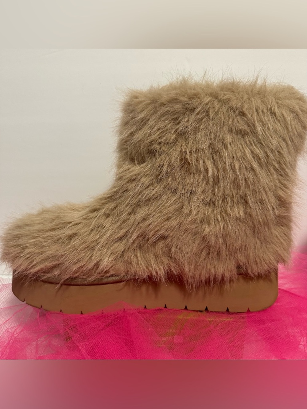 Faux Fur Tan Boot - Women